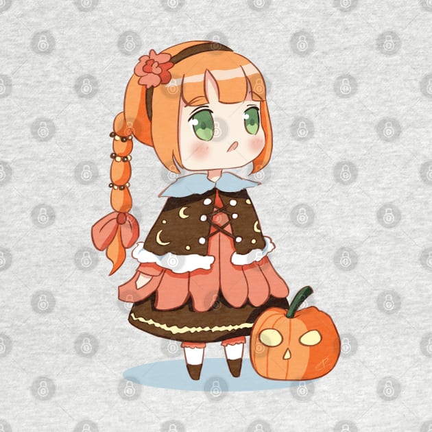 Mayu Chibi Halloween Pumpkin Girl by Nekoyukki